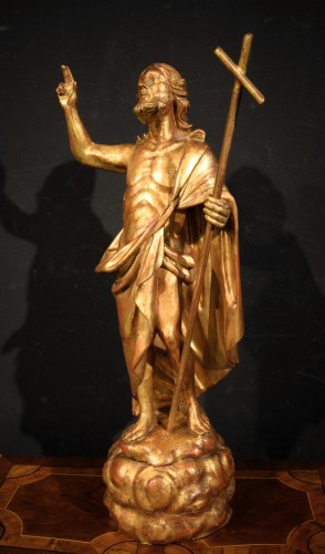 Art sacré, objets religieux  - Christ ressuscité en bois doré - Rome début du XVIIIe siècle